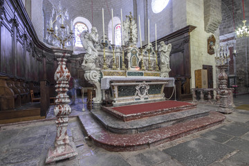 The benedictine Abbey of St Peter and St Paul in Caunes-Minervois, France, in the so-called Land of the Cathars