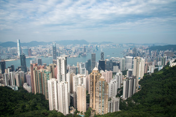 Fototapeta na wymiar Hong Kong city view from The peak.