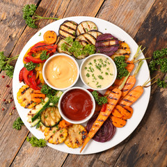 roasted vegetable and dips