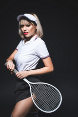 beautiful woman with tennis racket