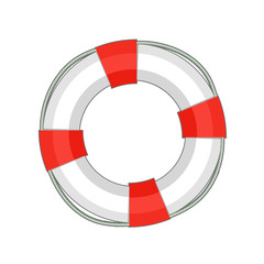 Lifebuoy icon in cartoon style isolated on white background. Surfing symbol stock vector illustration.