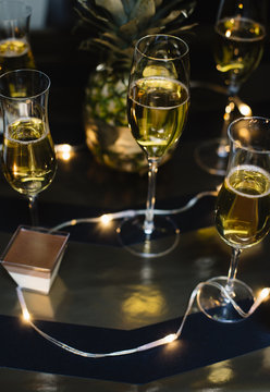Alcoholic drinks with trendy decor