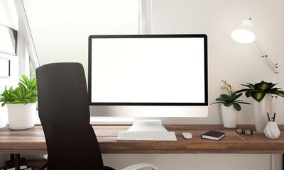 Computer white screen window