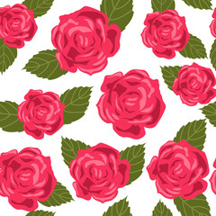Fototapeta premium Różany wzór. Wzór z kwiatów róż. Kwiatowy bezszwowe tło.