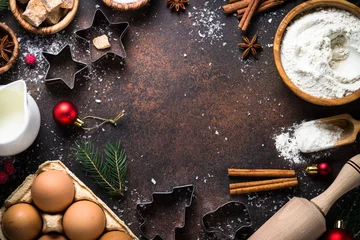 Washable wall murals Cooking Ingredients for cooking christmas  baking