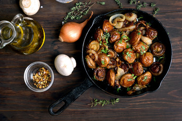 Tasty fried mushrooms