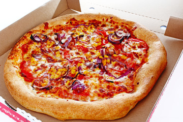 Pizza in box. Pizza delivery.