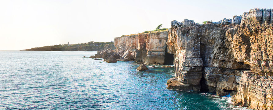 Clif coastline in Cascais near to Lisbon, Portugal