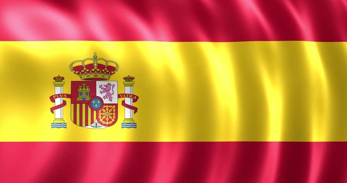 flag spain spanish waving streaming national banner animated flag looped 4k 60pvideo