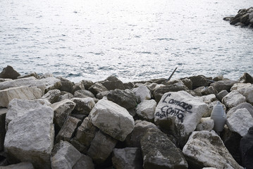 Naples, Italy - December 13, 2014: Rocks