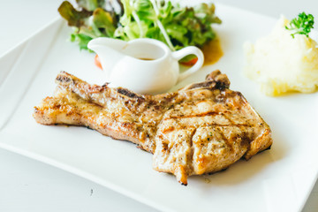 Grilled Pork chop meat steak