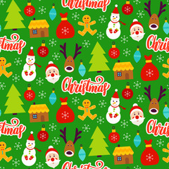 Christmas Greeting Seamless Pattern