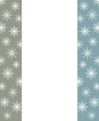 Winter snowflakes Christmas card frame design template with empty space for text.