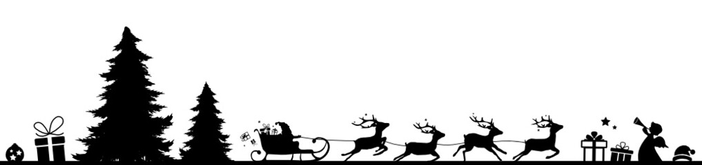 Weihnachtsmann Elche Schlitten