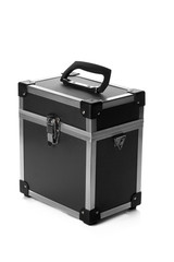 Aluminum make up case isolated on white background