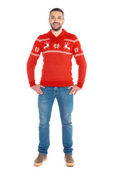 man in red christmas sweater