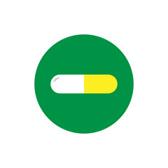 Medical pill round icon vector