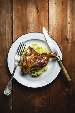 Lamb and cabbage.