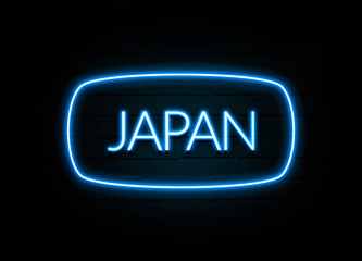 Japan  - colorful Neon Sign on brickwall
