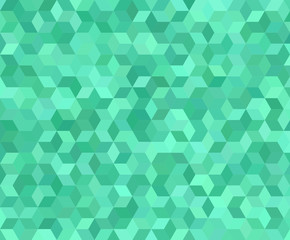 Fototapeta na wymiar Teal 3d cube mosaic pattern background design