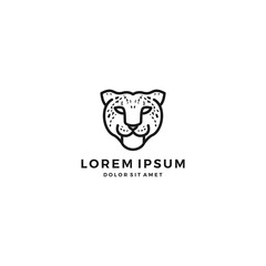 leopard cheetah head logo vector icon template