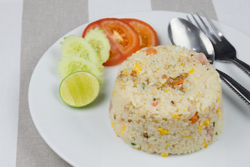 Fried rice with sour pork 