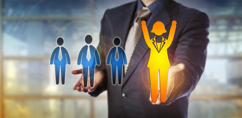 Employer Championing A Winning Female Employee