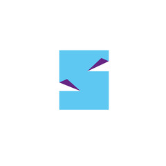 Letter S logo. Design template elements, paper.