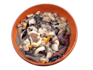 Boiled mushrooms