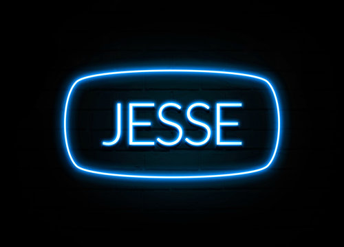 Jesse  - colorful Neon Sign on brickwall