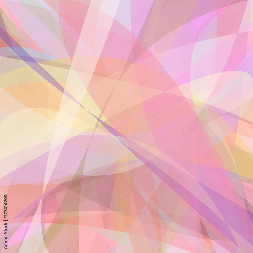Poster pink abstract background from dynamic curves - vector design