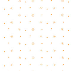 BROWN WINTER SEAMLESS VECTOR PATTERN ON WHITE BACKGROUND. STAR AND DOTS