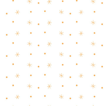 BROWN WINTER SEAMLESS VECTOR PATTERN ON WHITE BACKGROUND. STAR AND DOTS