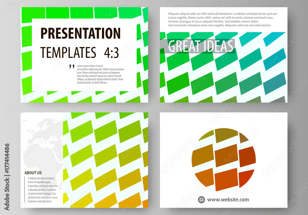 Poster set of business templates for presentation slides. easy editable vector layouts in flat design. colo