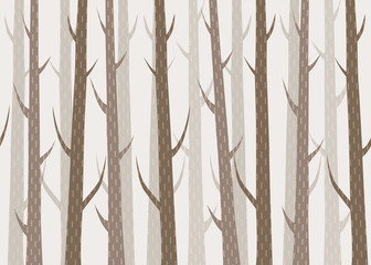Vector seamless cute forest pattern