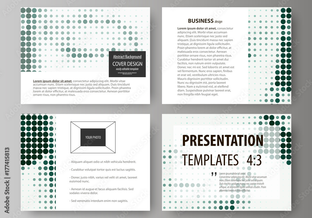 Poster set of business templates for presentation slides. abstract design vector layouts. halftone dotted b