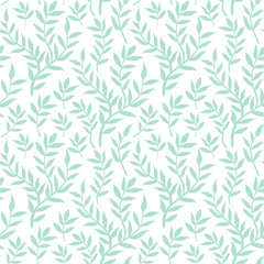 Fototapeta na wymiar soft green leaf Seamless pattern background vector design