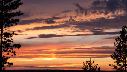 Fototapeta na wymiar golden cloudy sunset