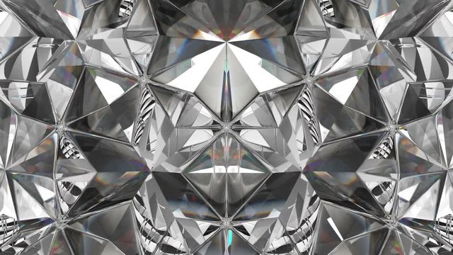 sparkling gemstone macro rotating seamless loop. kaleidoscope