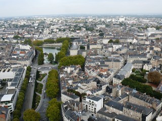 Ville de Nantes vue aérienne. Bretagne France