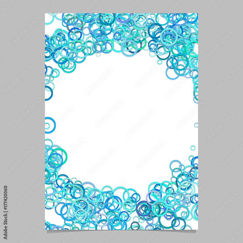 Aufkleber abstract random circle pattern cover template - vector page background design from rings in light bl