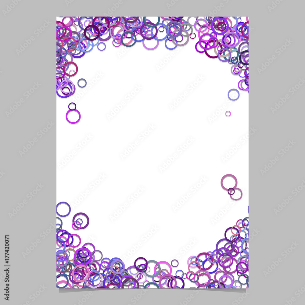 Poster modern random circle pattern page background template - vector blank brochure frame graphic design w