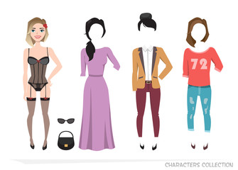Clothing sets for female. Constructor character.