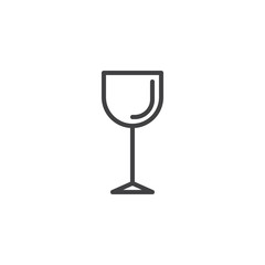Wine glass line icon, outline vector sign, linear style pictogram isolated on white. Symbol, logo illustration. Editable stroke