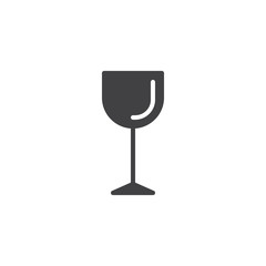 Wine glass icon vector, filled flat sign, solid pictogram isolated on white. Symbol, logo illustration.