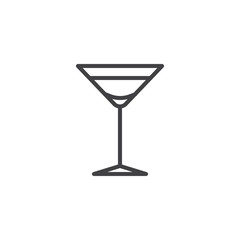 Cocktail glass line icon, outline vector sign, linear style pictogram isolated on white. Symbol, logo illustration. Editable stroke
