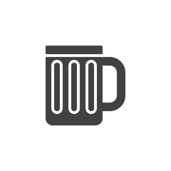 Beer mug icon vector, filled flat sign, solid pictogram isolated on white. Symbol, logo illustration.