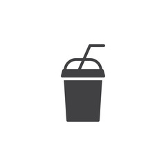 Smoothie drink cup icon vector, filled flat sign, solid pictogram isolated on white. Symbol, logo illustration.