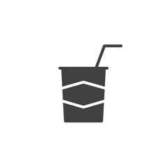 Take away drink icon vector, filled flat sign, solid pictogram isolated on white. Symbol, logo illustration.