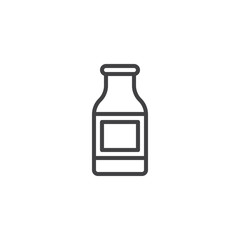 Milk bottle line icon, outline vector sign, linear style pictogram isolated on white. Symbol, logo illustration. Editable stroke
